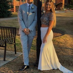 Two piece white prom dress!